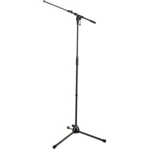 K&M 210/9 Tripod Microphone Stand with Telescoping Boom (Black)