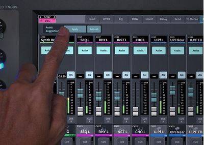 Fader Assist function screen on the Yamaha DM5