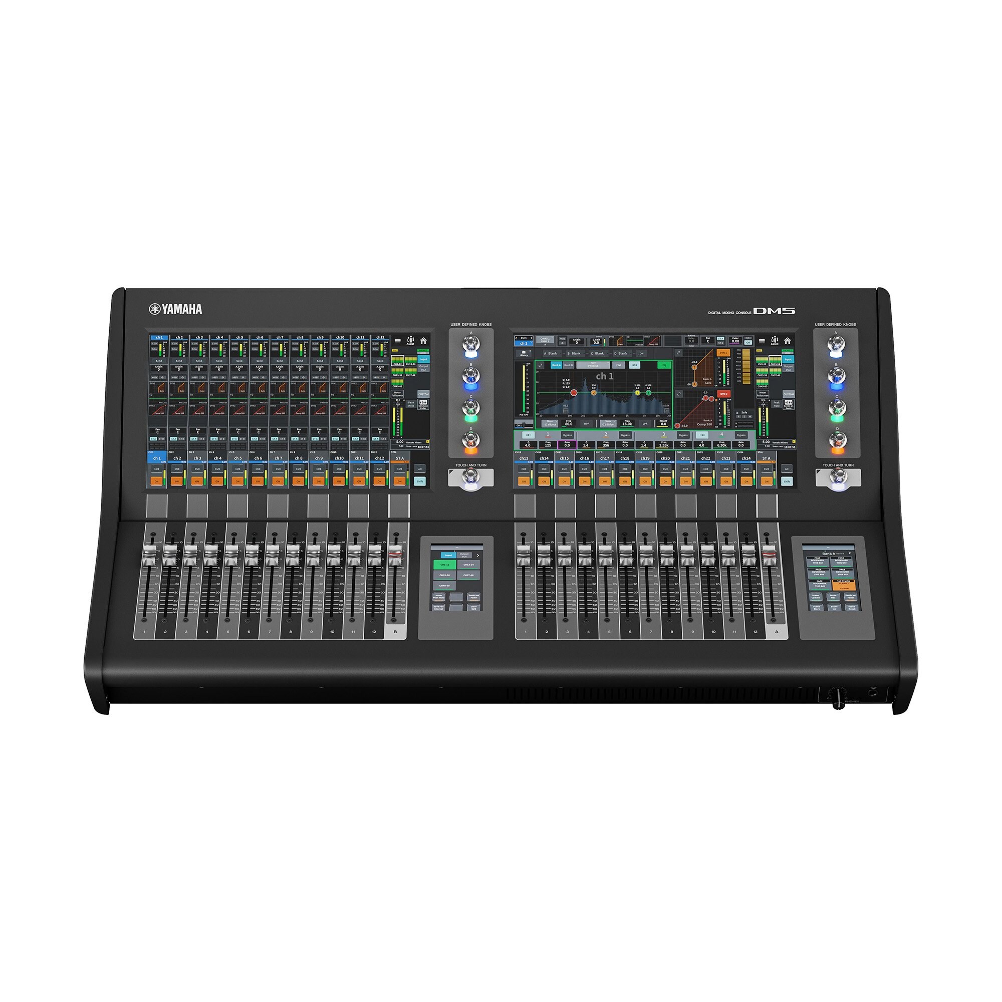 Yamaha DM5 Front View Yamaha DM5 digital mixing console, front view on white background